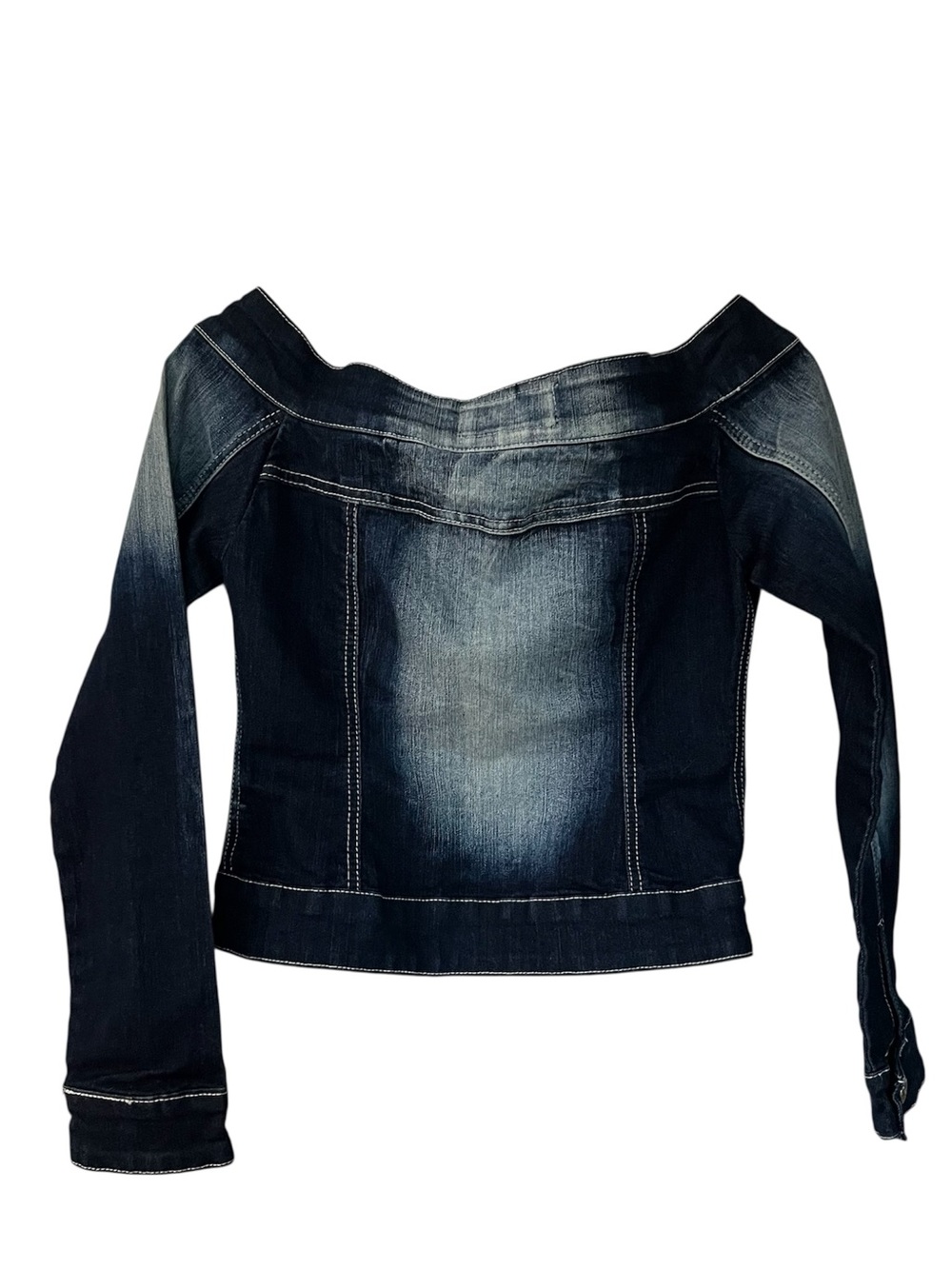 Y2K Off The Shoulder Denim Jacket - Picture 3 of 9